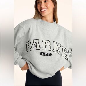 Parke X Set Active Varsity Mockneck S/M new orca color